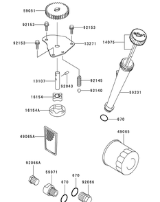 Kawasaki Fh580v-As05 Lubrication Equipment Diagram and Parts List for ENFORCER44 53BI3AGF050-19HP Cub Cadet Lawn Tractor